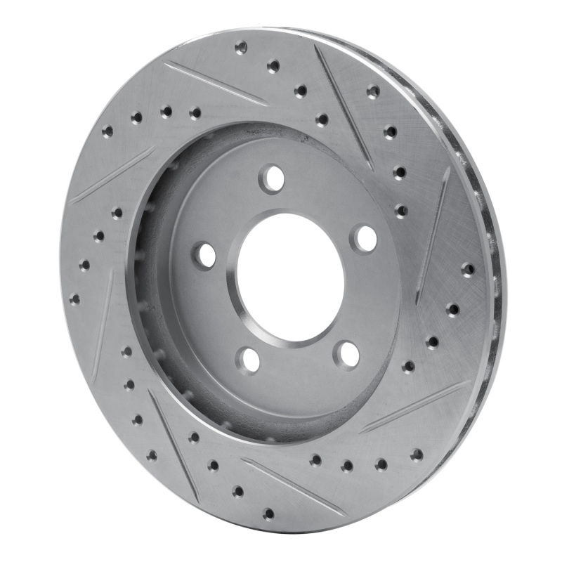 Chrysler Grand Voyager Brake Rotor (1) - Front Left - R1 Concepts - Drilled & Slotted - Silver - `91-`02
